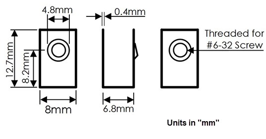 Mechanical Drawing - Orion Fans FANCLIP Mounting Clips for Fans with 4mm Holes